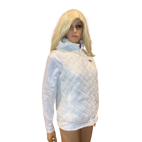 PATAGONIA Women's S Los Gatos Reversible Hooded Fleece Vest White - Picture 16 of 17